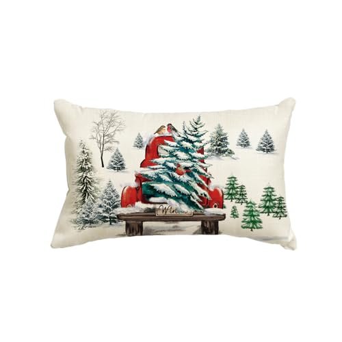 Artoid Mode Aquarell Lastkraftwagen Baum LKW Weihnachten Kissenbezug,...