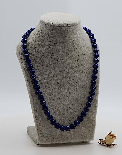 LTC DESIGNS Sterling Silver 8 mm Lapis Lazuli Bead Necklace, 18"+ 2" Extender for Men, Women, and Teens - Image 5