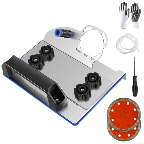 Angle Grinder Stand for Tile 45°Chamfer Cutting, 45 Degree Tile Chamfering Tool with 2Pcs Saw Blades, Grinder 45 Degree Adapter for Tile, 100-Type Angle Grinder Holder, Tile Chamfering Stand