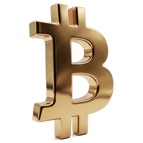 3D Bitcoin Logo Car Emblem Badge – Bitcoin Car Decal - ABS Plastic Weather Resistant Paint-Safe Easy Application 1.75in x 2.5in (Metallic Gold)