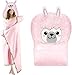 Produktbild iyoimono Rosa Lama Alpaka Tragbare Decke Lama Alpaka Geschenke Sofadecke Kuscheldecke Lama Alpaca Wearable Hooded Blanket Geschenke für Frauen Erwachsene Mädchen und Kinder 152 * 125cm