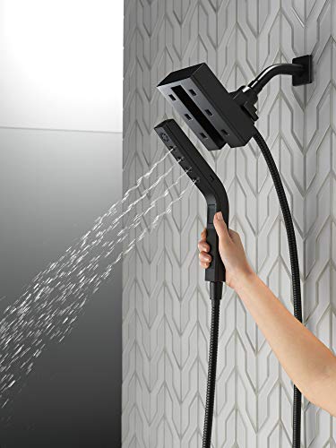 Image of Delta Faucet 58473-BL H2Okinetic In2ition 4-Setting Two-in-One Shower, Matte Black