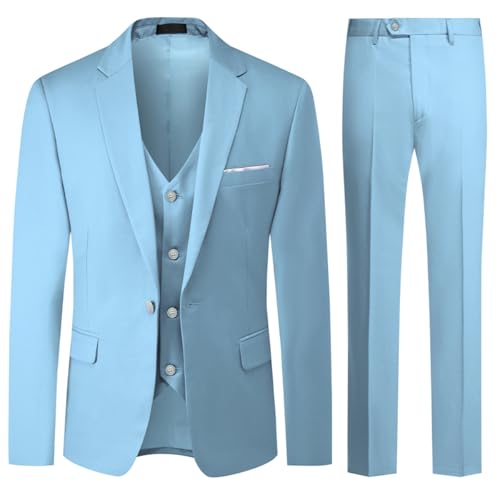 Costume Homme Mariage Ajusté pour Silhouette Élancée avec Veste Gilet Pantalon Formel