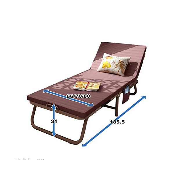 Home Simple Folding Bed Single Portable Adjustable Multifunctional Office Recliner Lunch Break Accompanying Bed,Stripe - Image 8