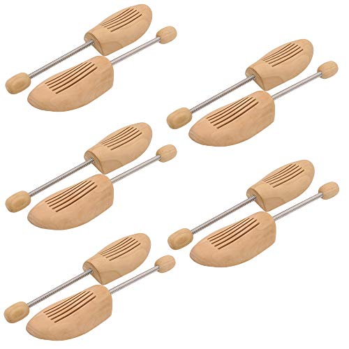 WIS 5 Paar Schuhspanner Spiralfeder Schuhstrecker Lotusholz Schuhpflege Herren/Damen Gr. 38-39