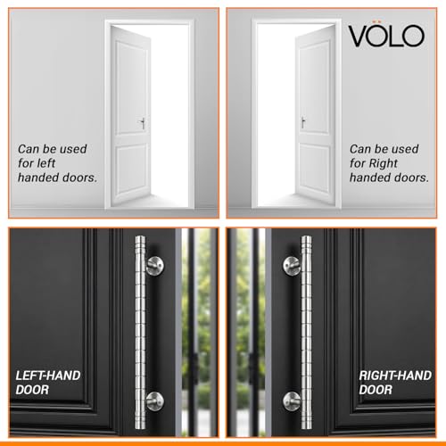 Image of VOLO Main Door Pull Push Handle for Main Entry | Interior Exterior Use | Modern Home Office Door Hardware Pull Handle | (Silver Satin, 12 Inch (300MM), Pack of 1 Piece (K-58))