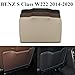 QOYGZ Light Beige Black Car Seat Back Panel Part Cover Replacement for Mercedes-Benz S Class W222 2014-2020(Black)