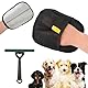 Zidoley Fellmagnet Tierhaarbürste Satz, Doppelseitige Fellhandschuhe Fusselbürste, Katzenhaarentferner, Tierhaarentferner Handschuh, Kleiderbürste Hundehaarbürste Katzenhaarbürste, Katzenhandschuh