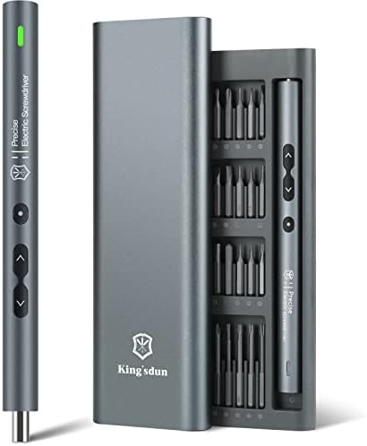Kingsdun Mini Electric Screwdriver, 62 in 1 Cordless Precision Power Screwdriver with 48 Bits, Rechargeable Electrical Screwdriver Repair Tool Kit with LED Lights Magnetic Mat for Phones PC Laptops