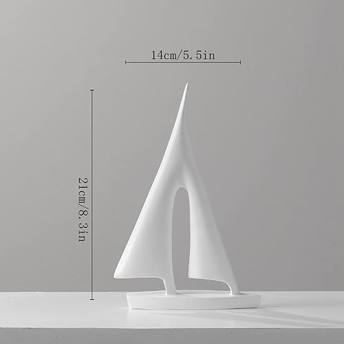 Miniatura 2 de Estatuilla de velero de resina blanca y negra para decoración del hogar, moderna y simple, estatua de barco, regalo, escultura decorativa de barco