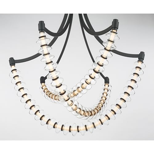 Minka-Lavery Pearl 29.25" LED Chandelier - Dark Matte Black with Clear Glass by Minka Lavery - Used condition - Image 5