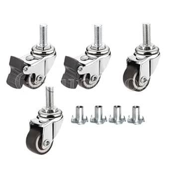Heaveant Rueda Fija, 4Pcs 2in TPE Rubber Removable Mute Chair Ruedas De Goma Fijas