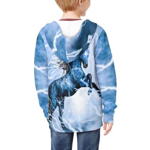 Image of Unisex Zipper Sweatshirt Boys Girls Hooded with 2 Pocket Pullover Hoodies for 6-16Y Kids