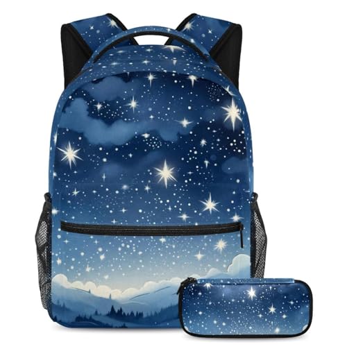 Sac à dos et trousse ciel étoilé blanc pour ne plus manquer de place à l'école