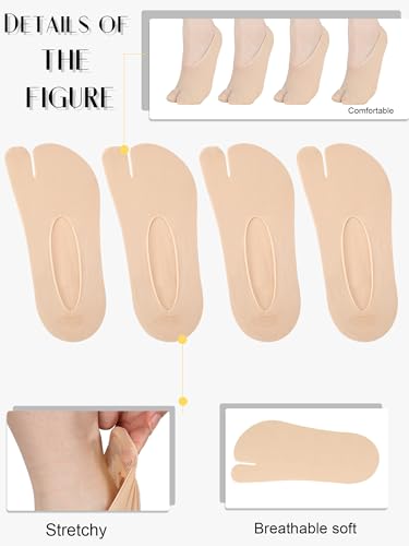 Image of Bencailor Women Tabi Socks Summer Thin No-show Socks 2-toe Split Sock for Flip Flops Sandals Flats Sneakers