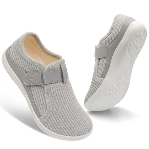 Image of Spesoul Wide Womens Slippers Adjustable House Shoes Indoor Outdoor Barefoot Slippers Cozy Walking Shoe Swollen Edema Diabetic Shoes