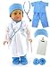 American Fashion World Blue Doctor Doll Medical Scrubs Made for 18-inch Dolls fits 18-inch American Dolls and More