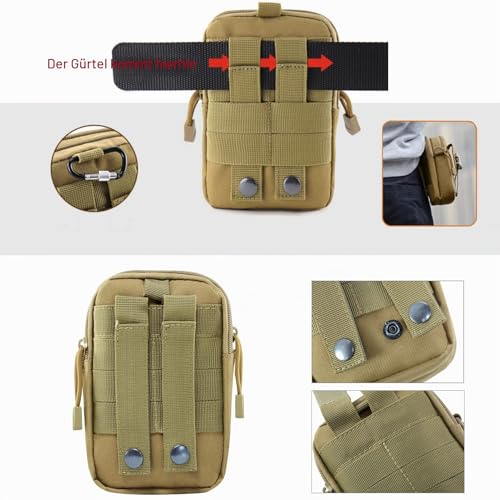 ZhaoCo Taktische Hüfttaschen, Nylon Militär Kompakt MOLLE EDC, Schwarz