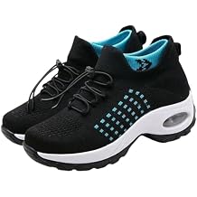 Orthopedic Sneakers for Women Men Comfortable Breathable Walking Shoes,Soft Damping Air Cushion Footwear Anti-Skid Waterproof Soles Sneakers,Elastic Strap Running Shoes Unisex with Arch Support