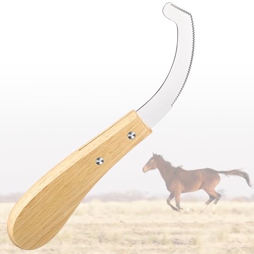 Avenuebool Bot Egg Knife for Horses, Horse Farrier Tool Grooming Bugs, Stainless Steel Blade with Wood Handle, Precision Grooming Tool for Bot Egg Removal(1 Pack)