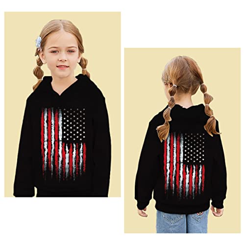 Goodstoworld Boys Flag Striped Stars Hoodies Size 8 11 Guys Cool Graphic Lined Hoody Pullover Gifts For Teen Girls 4Th Of July Sweatshirts With Hood Size 9-10 Black #TOP3