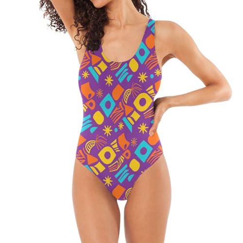 Trajes de baño para mujer con control de abdomen espalda en U y estampado bohemio