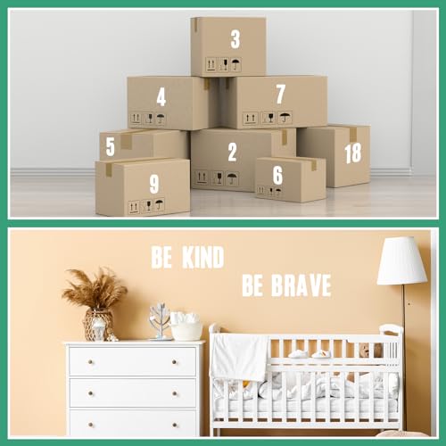 Image of Qilery 32 Sheets 5 Inch Letter and Number Stickers Self Adhesive Vinyl Letters Alphabet Stickers Big Font Letters Number Tags for School Classroom Home Mailbox Decor (White)