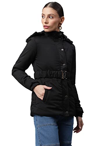Image of Global Republic Polyester Regular Fit Hood Full Sleeves Jacket for Women