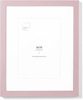 Opposite Wall - 8x10 in - Real Wood Pink Picture Frame - Lightweight, Versatile & Shatterproof - Wall Hanging & Tabletop Photo Frame - Office, Gallery & Home Decor