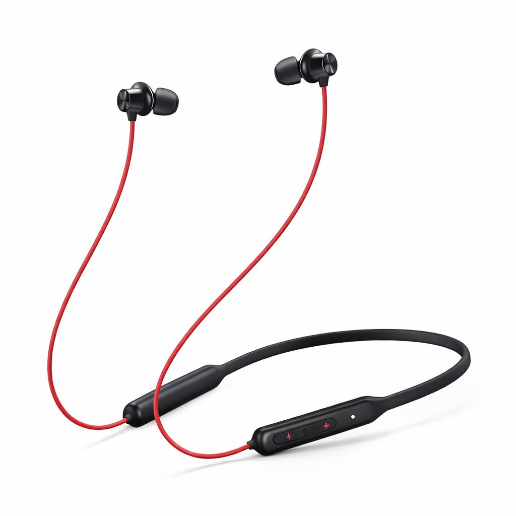 Neckband Original for Samsung Galaxy M15 Bluetooth Earphones with Mic, 45dB Hybrid Active Noise Cancellation, 12.4mm Drivers, 10 Mins Fast Charge – 20H Playback, 28H Battery(Red.hr.1TB)-image-2