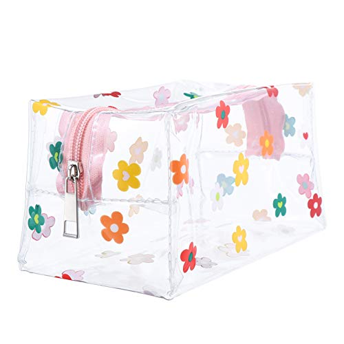 Lurrose Necessaires transparentes para cosméticos de viagem, nécessaire transparente com zíper, bols