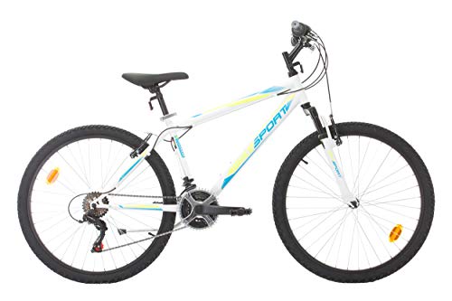 Bikesport ACTIVE Bicicleta de montaña Tamaño de rueda 26" Tamaño de cuadro: 46 cm, 18 velocidades (Negro Azul Rojo, XL)
