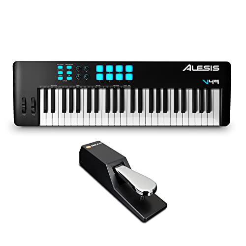 Alesis V49 Mkii Usb Midi Keyboard Controller With 49 Velocity Sensitive Keys & M-Audio Sp 2 - Universal Sustain Pedal With Piano Style Action For Midi Keyboards, Digital Pianos & More #TOP13