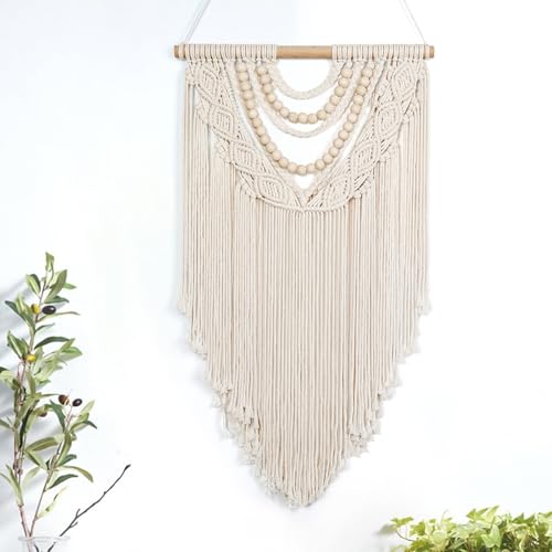 LOMOHOO Macrame Wall Hanging Boho Handmade Geometric Woven Tapestry Bohemian