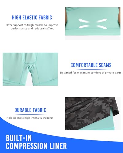 Image of maamgic Mens 5 inch Gym Running Shorts for Men 2 in 1 Quick Dry Workout Athletic Shorts