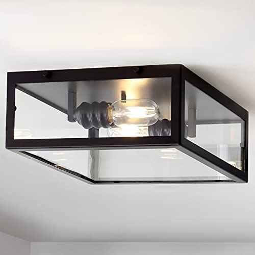 JONATHAN Y JYL9501B Grayson 12" 2-Light Bohemian Farmhouse Iron/Glass LED Flush Mount Transitional Rustic 2700K Cozy Warm Light Kitchen Hallway Bathroom Stairwell Entryway, Oil Rubbed Bronze/Clear JONATHAN Y JYL9501B Grayson 12" 2-Light Bohemian Farmhouse Iron/Glass LED Flush Mount Transitional Rustic 2700K Cozy Warm Light Kitchen Hallway Bathroom Stairwell Entryway, Oil Rubbed Bronze/Clear