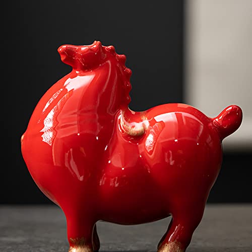 Figura coleccionable de caballo gordo de cerámica miniatura 4
