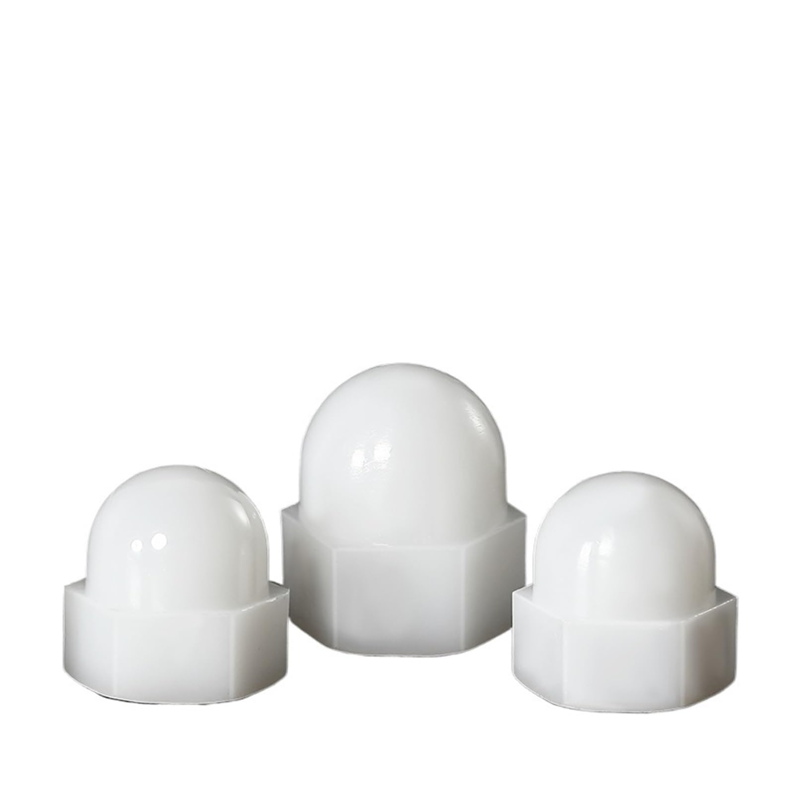 Tuerca ciega de goma de nailon de plástico blanco, tuerca ciega decorativa, M3, M4, M5, M6, M8, M10, M12-M20, tuerca ciega hexagonal.(M10-5PCS)