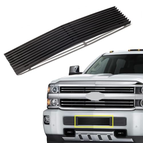 Yhimport 19016319 Black Front Grill Grille Fits 2015-2019 Chevy Silverado 2500Hd 3500Hd Lower Bumper Aluminum Billet Grille Insert  cover