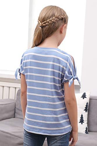 Image of GORLYA Girls Slit Sleeve Tie Knot Cuff Knit Tunic Top 4-14Y