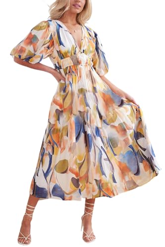 Image of Maxigerui Women's Summer Floral Maxi Dress Spring Wedding Guest Dress 2026