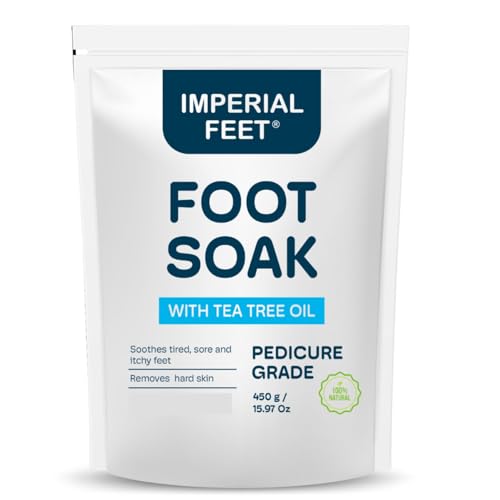Remojo para Pies de Calidad de Pedicura con Aceite de Árbol de Té y Sal de Epsom | Ayuda a Tratar Hongos en las Uñas y Pie de Atleta - Hidratante y Desodorante para Pies | Remojo Exfoliante para Pies