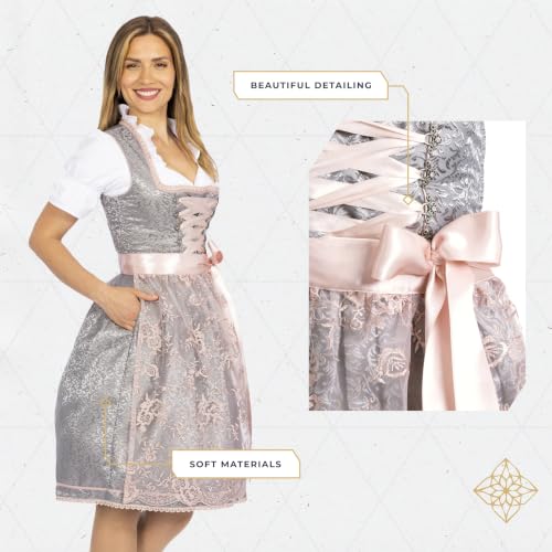 Image of BAVARIA TRACHTEN Dirndl Dress Women German Oktoberfest Without Blouse Rose
