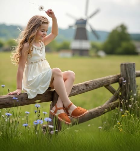 Image of Girls Dress Sandals Comfy Hook and Loop Summer Shoes for Toddlers