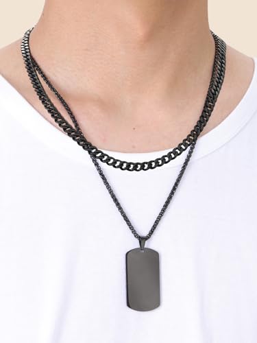 Supcare Stainless Steel Cuban Link Chain for Men, 6mm/7mm Width, 20 Inch Mens Chains, Black/14K Gold Plated, Non-Tarnish and Durable Hip Hop Jewelry for Him Boyfriend Husband Father3