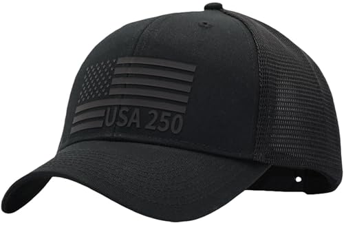 Image of American Flag Trucker Hats, Patriotic Baseball Cap for Men, Adjustable Breathable Mesh Snapback, Fits OSFM & XXL Head