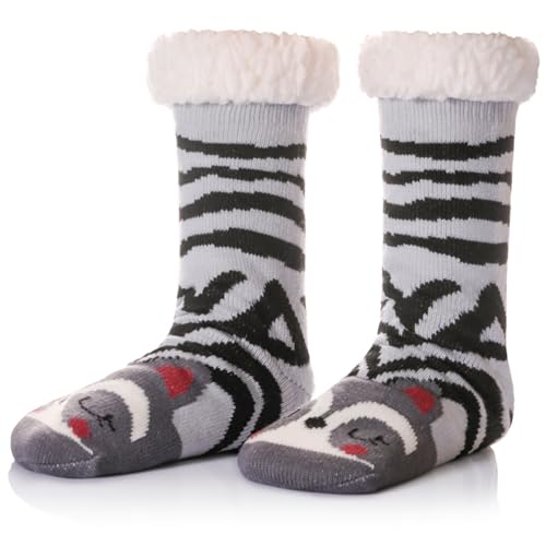 Image of WEVIAS Women Winter Socks Knit Anti-Slip Sweat Warm Cute Cartoon Animals Fuzzy Home Slipper Socks