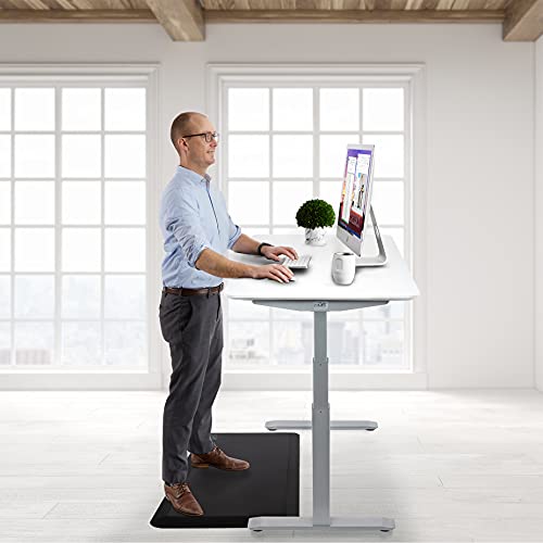 Image of Seville Classics AIRLIFT Pro S3 54 inch Solid-Top Commercial-Grade Electric Adjustable Standing Desk (51.4 inch Max Height) Table - Gray /White