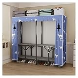 Capacité de Portance Élevée: Conçue comme un portant à vêtements résistant, cette armoire supporte des charges importantes. Une solution de rangement pour vêtements et penderies fiable pour une chambre adulte.