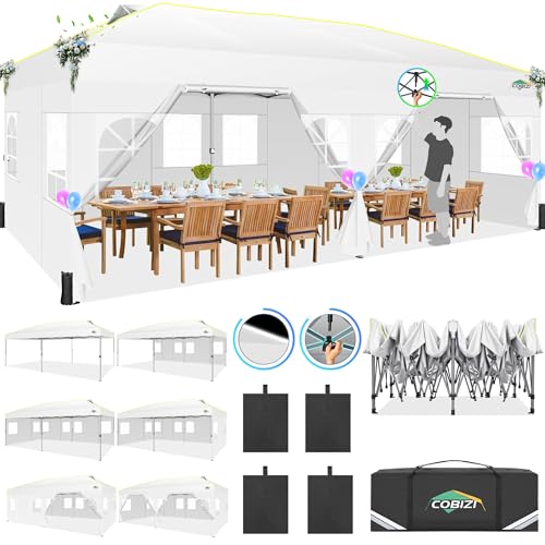 COBIZI Tonnelle Pliante 3x6, Tonnelle de Jardin Exterieur, Imperméable Tente de Reception avec 6...